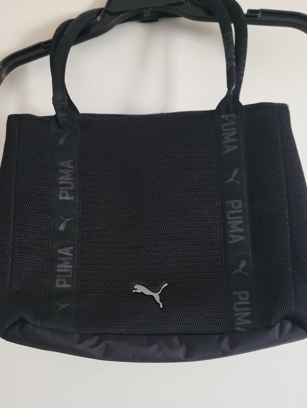 Puma Black Mesh Tote with Branded Straps - Women's